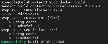 執行結果 (使用前面的 ls -la / Dockerfile)